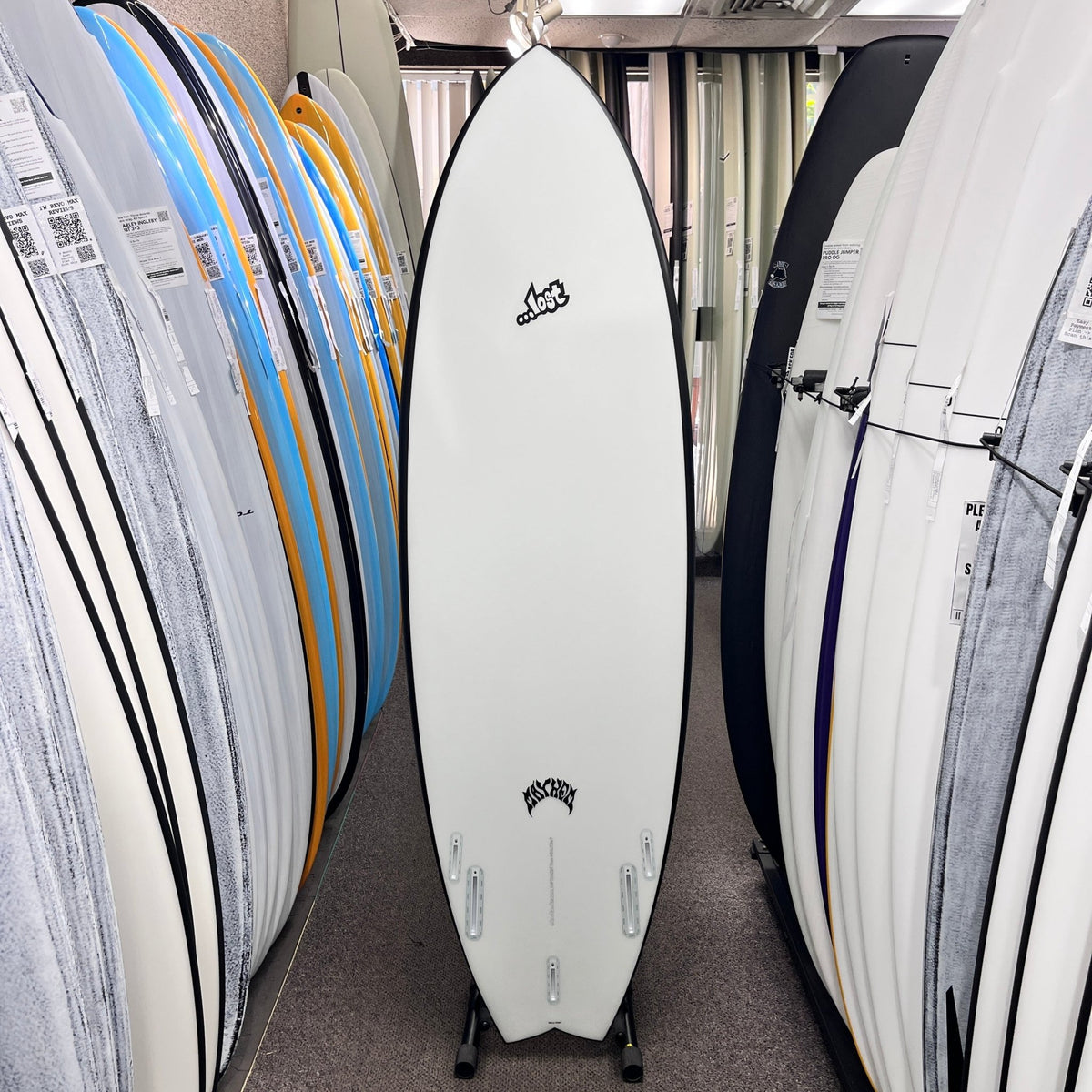 Lost RNF Twinzer 96'er Black Sheep Futures 6'1 V38.25 - Free Canards - Must-Have for Surfers