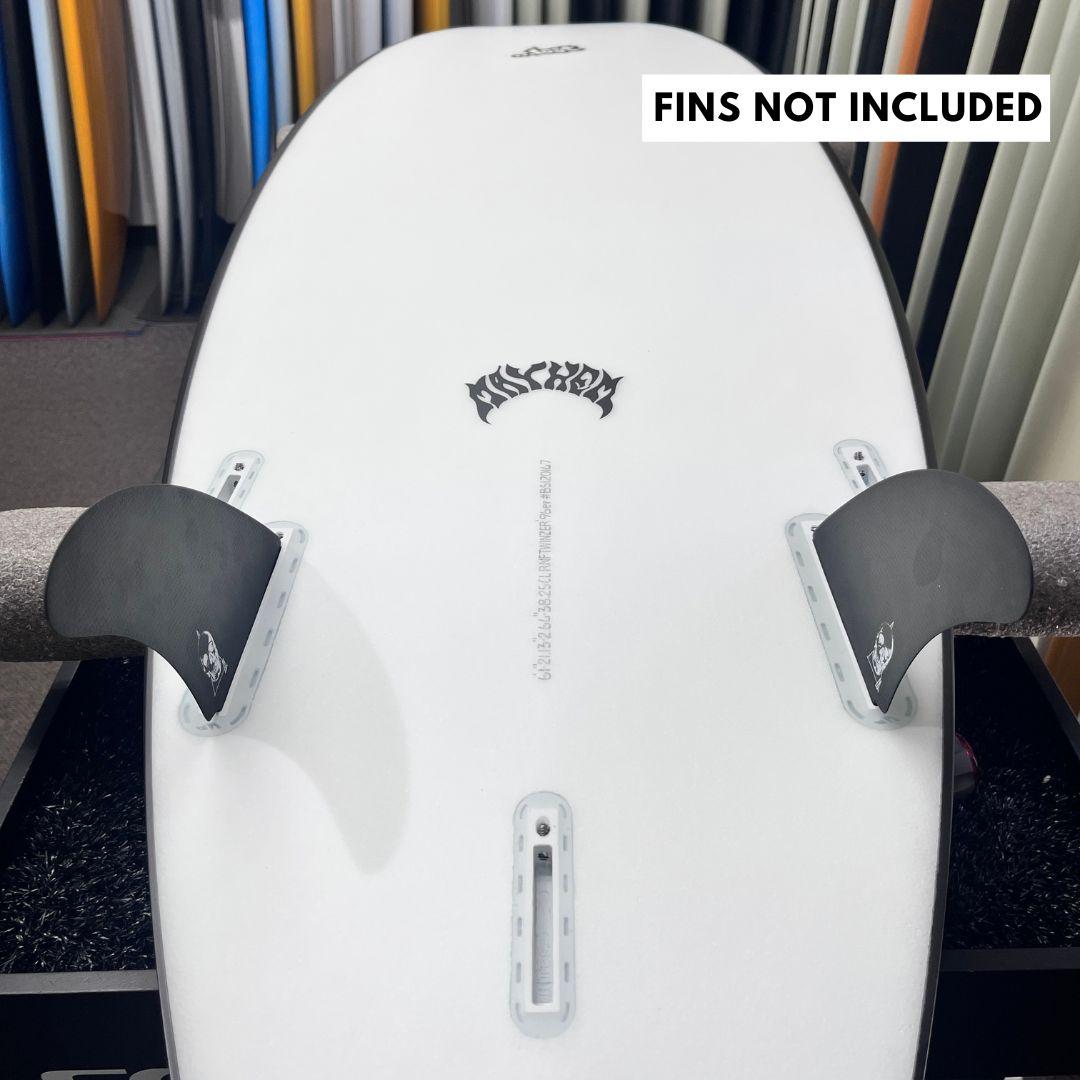 Lost RNF Twinzer 96'er Black Sheep, on a twin fin