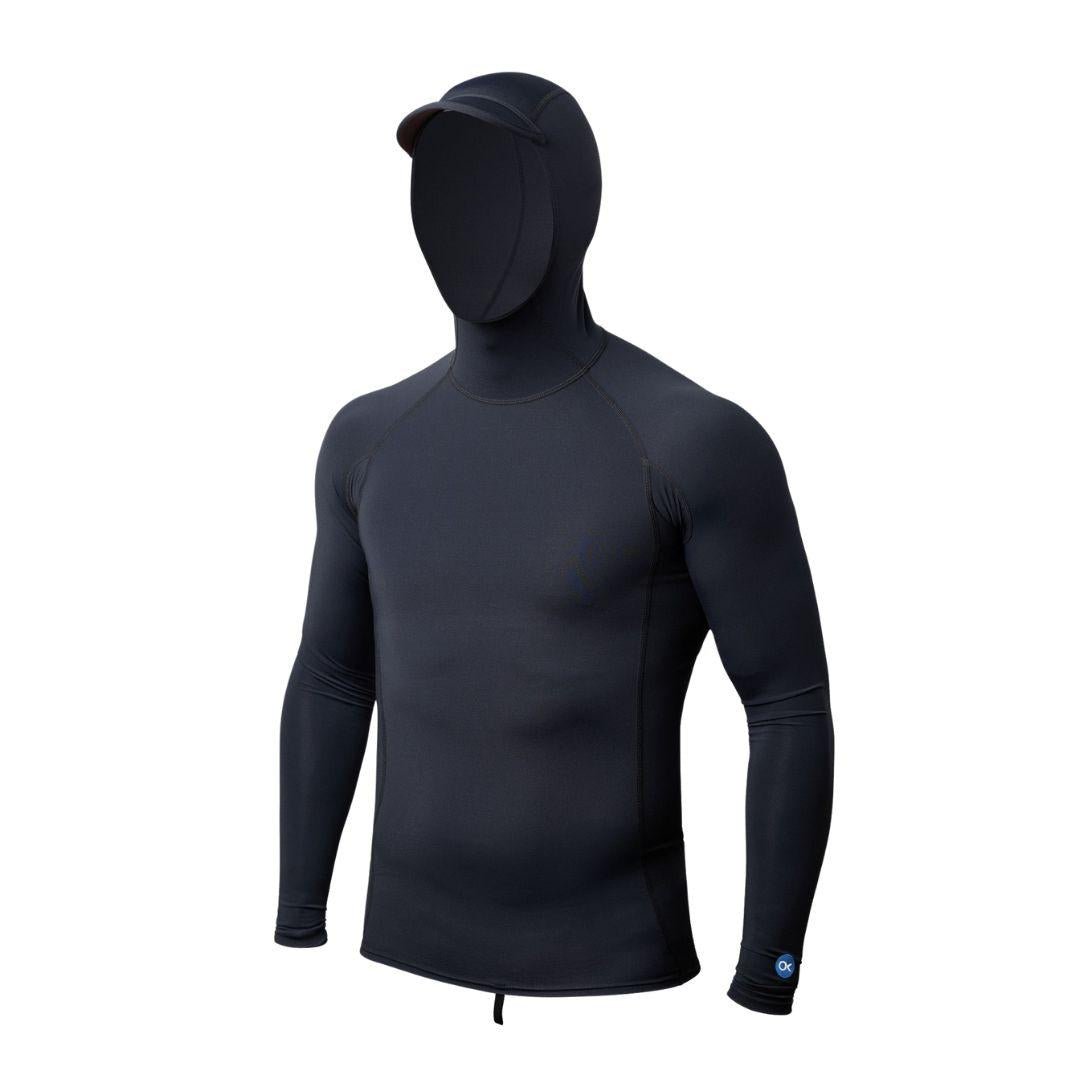 OUTERKNOWN Rashguard Apex Evolution Hooded (Small - XXLarge) Faded Pitch Black - Must - Have for Surfers