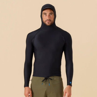 OUTERKNOWN Rashguard Apex Evolution Hooded (Small - XXLarge) Faded Pitch Black - Must - Have for Surfers