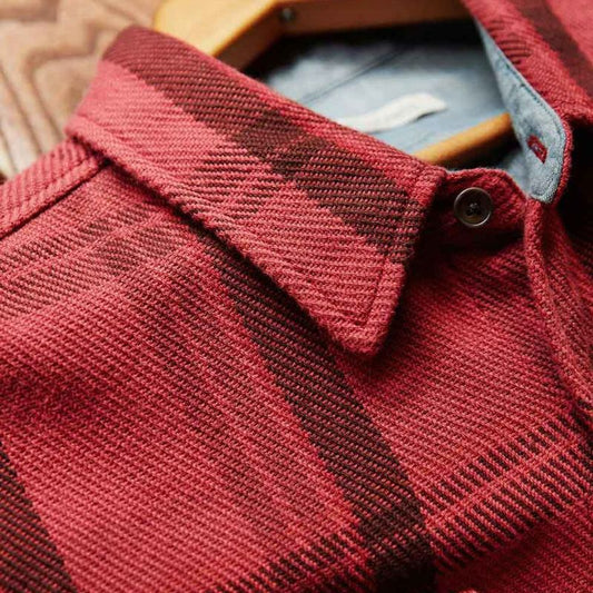 Outerknown SHIRT Dusty Red Cusco Plaid - Must - Have for Surfers