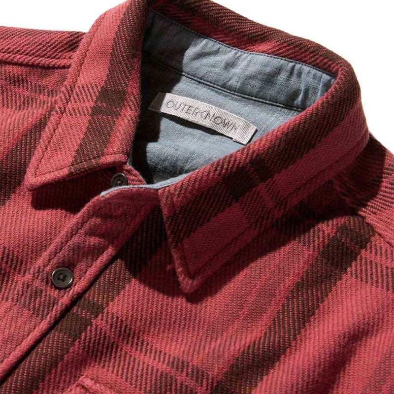 Outerknown SHIRT Dusty Red Cusco Plaid - Must - Have for Surfers