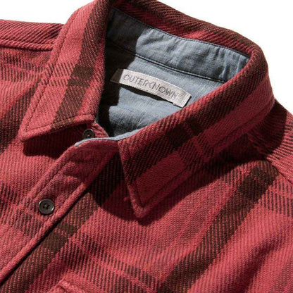 Outerknown SHIRT Dusty Red Cusco Plaid - Must - Have for Surfers