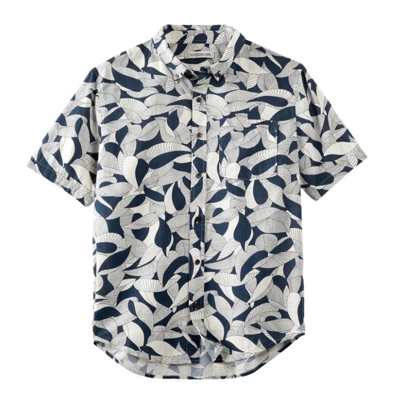 Outerknown SHIRT (Small - Large) Indigo Floating Fauna - Must - Have for Surfers