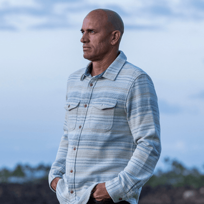 Outerknown SHIRT (Small) Seabreeze Mojave Stripe