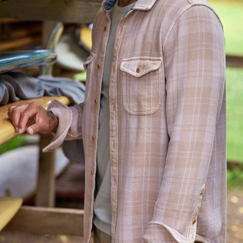 Outerknown SHIRT (Small - XLarge) Lilac Haze Latte Boxes - Must - Have for Surfers
