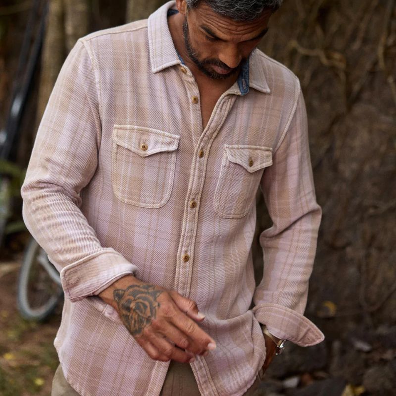 Outerknown SHIRT (Small - XLarge) Lilac Haze Latte Boxes - Must - Have for Surfers