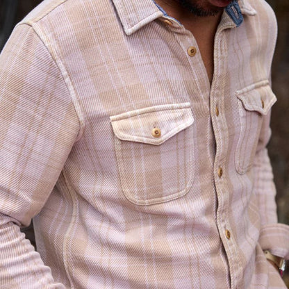 Outerknown SHIRT (Small - XLarge) Lilac Haze Latte Boxes - Must - Have for Surfers