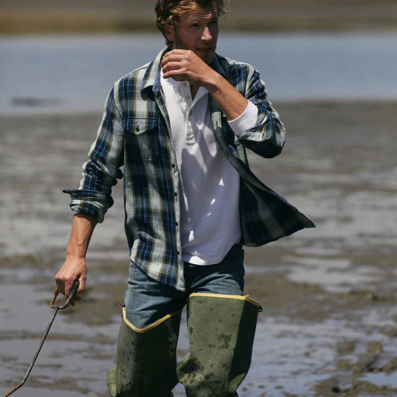 Outerknown SHIRT (Small - XXLarge) Marine Felize Plaid - Must - Have for Surfers