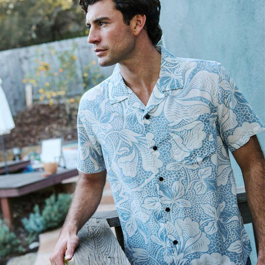 Outerknown SHIRT The BBQ (Small - XXLarge) Solimar Blue Kellyloha - Must - Have for Surfers