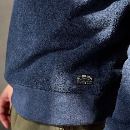 Outerknown Sweater Hightide Crew (Small - Large) Heather Indigo - Must - Have for Surfers