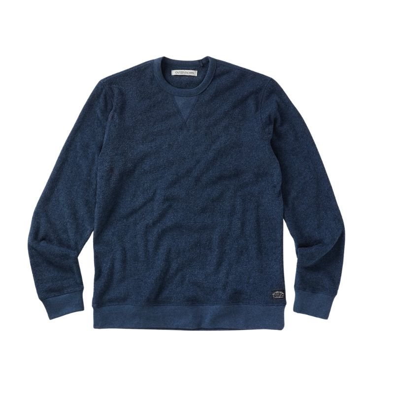 Outerknown Sweater Hightide Crew (Small - Large) Heather Indigo - Must - Have for Surfers