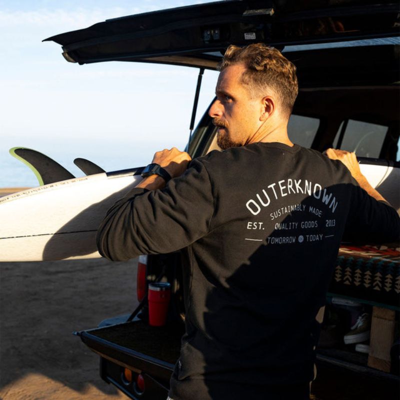 Outerknown Sweater The Team Crew (Small - XLarge) Charcoal - Must - Have for Surfers