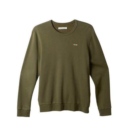 Outerknown Sweater The Team Crew (Small-XLarge) Deep Olive - Must-Have for Surfers