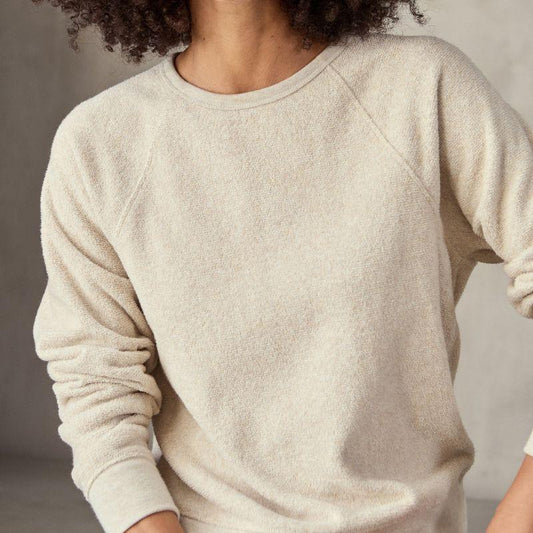Outerknown Sweater Women's Hightide Crew (XSmall - Large) Oatmeal Heather - Must - Have for Surfers
