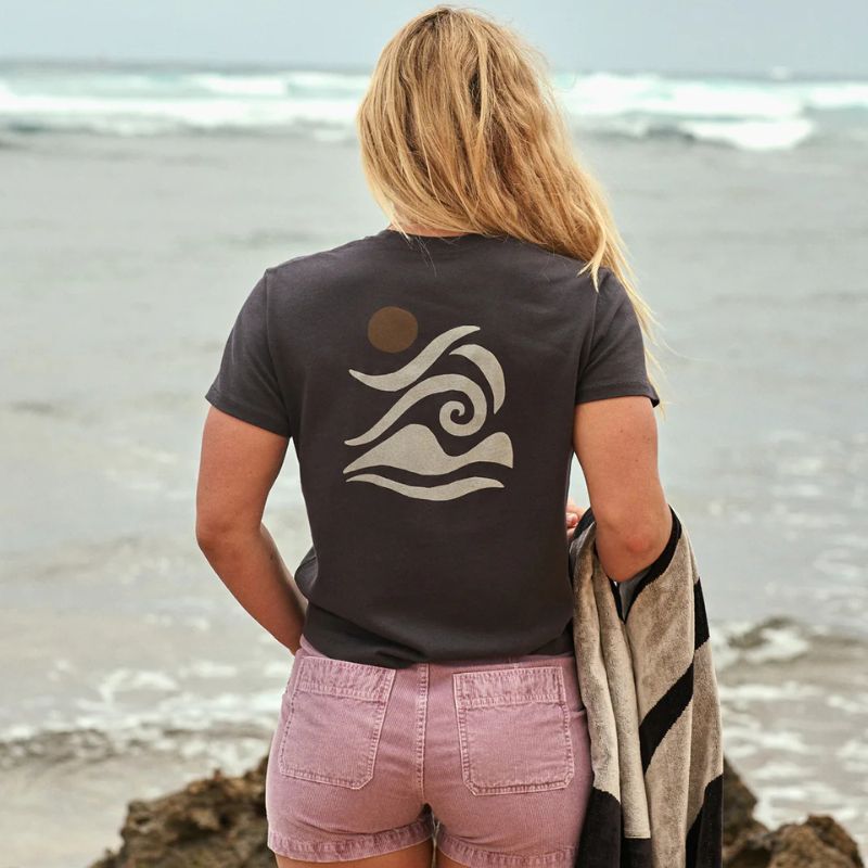 OUTERKNOWN T-Shirt Bailey Elder (Small - XXLarge) Washed Black - Must - Have for Surfers