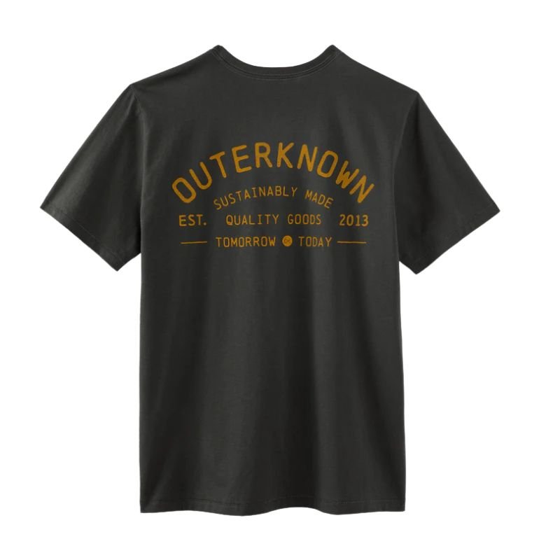 OUTERKNOWN T-Shirt Industrial Pocket (Small - XLarge) Faded Black - Must - Have for Surfers