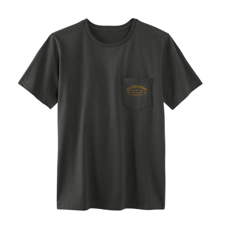 OUTERKNOWN T-Shirt Industrial Pocket (Small - XLarge) Faded Black - Must - Have for Surfers