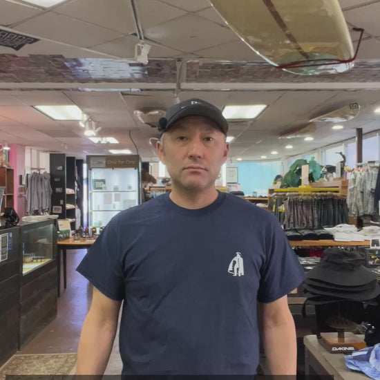 HSS T-Shirt KAMEHAMEHA 2 Navy fit video - Shige 5'5" (165 cm), 148 lbs (67 kg)