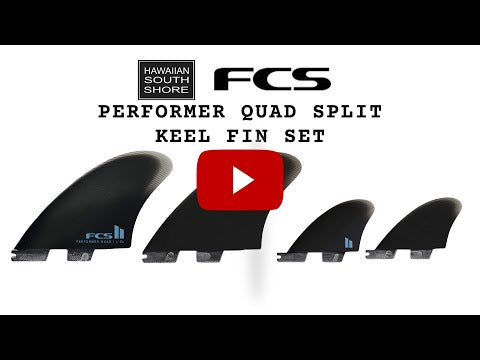Shop FCS II PERFORMER QUAD SPLIT KEEL FIN SET L-XL BLACK | Hawaii