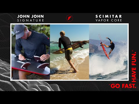Futures THRUSTER John John Florence Vapor Core Scimitar Blue Carbon