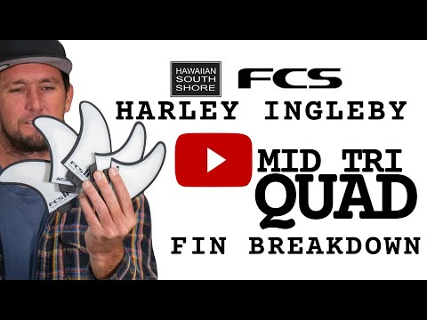FCS II HARLEY INGLEBY MID TRI-QUAD FIN SET Large AirCore Reactor Template White/Black