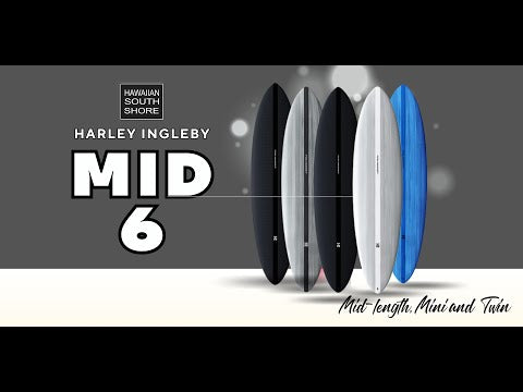 Harley Ingleby MID 6 MINI 5 Fin (6&#39;4-6&#39;8) FCS 2 Thunderbolt Red Candy/White