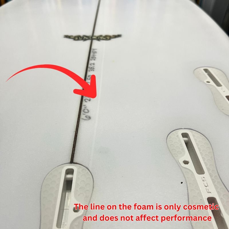 SALE Lost Pisces (6'0) Poly FCS II - Cosmetic Line on the Foam - Must - Have for Surfers