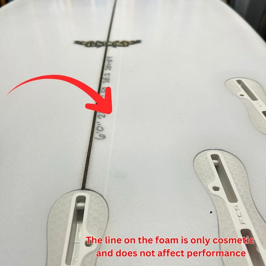 SALE Lost Pisces (6'0) Poly FCS II - Cosmetic Line on the Foam - Must - Have for Surfers