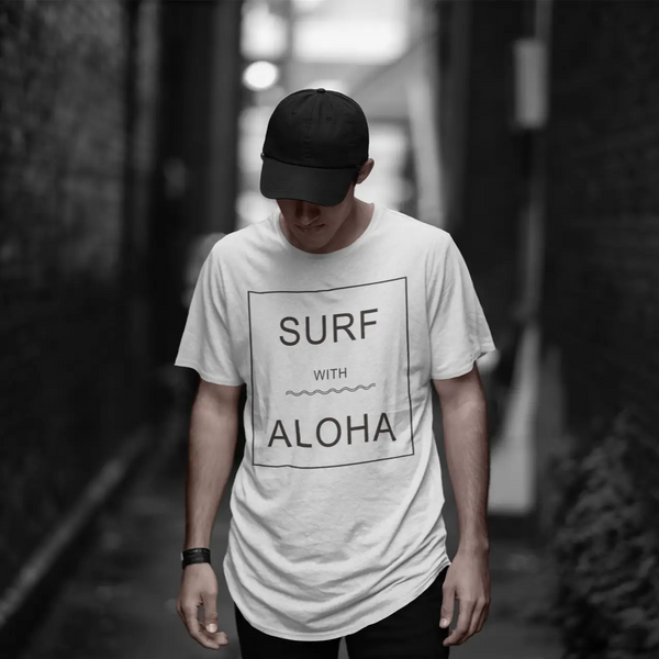 Aloha Days Surf &amp; Aloha Tshirt White-CLOTHING/BAG-HawaiianSouthShore-[SURFBORDS HAWAII SURF SHOP]-HawaiianSouthShore
