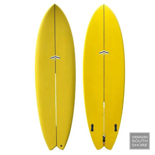 CJ Nelson MILO Fish (6'6) Twin Fin FCS Thunderbolt Red MUSTARD