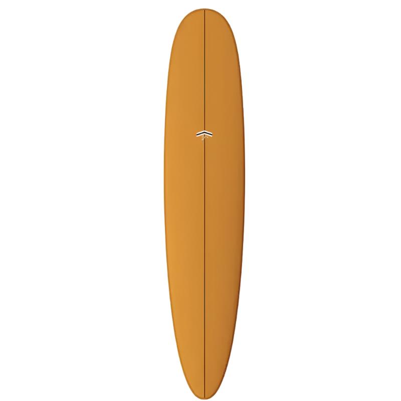 Parallax Plus longboard profile shot displaying performance rocker and rail design