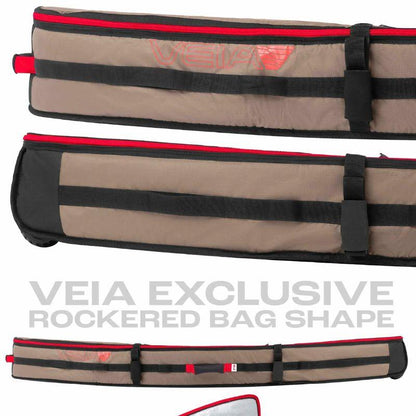 VEIA John John Florence Wheeled 3 Board Hybrid Travel Bag (6'0" - 7'0") Coyote - Must-Have for Surfers