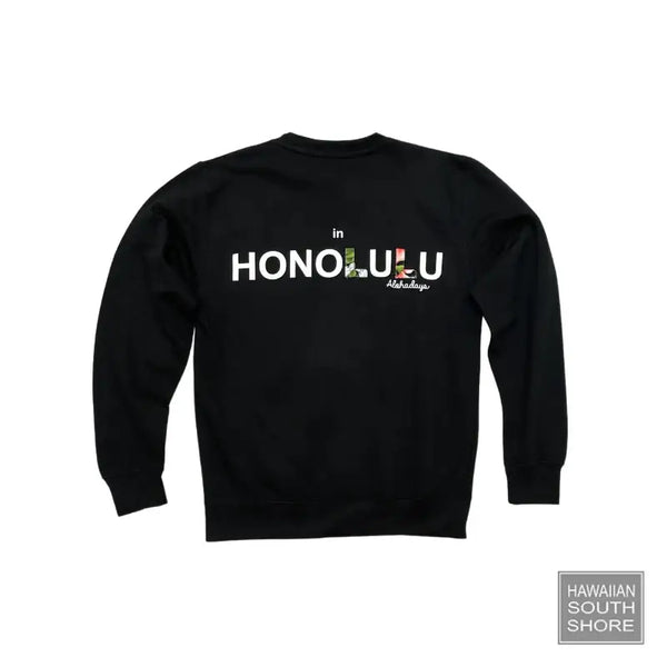 Aloha Days Sweater Surf In Honolulu Made in Hawaii Black